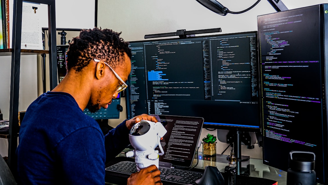 Developer working on a laptop